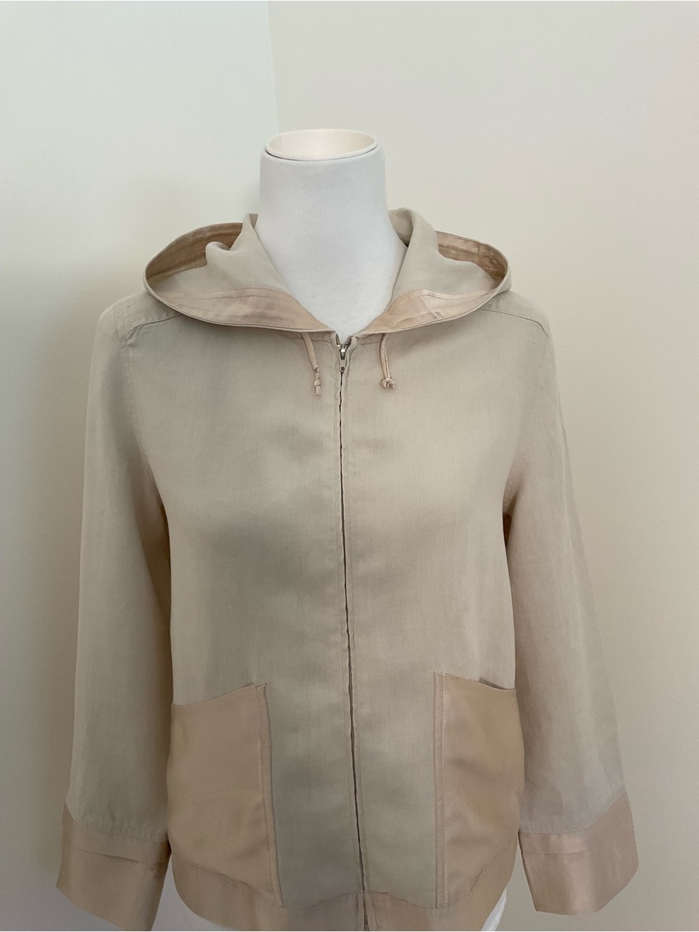 Sigrid Olsen Beige Hooded Utility Jacket - Picture 2 of 9